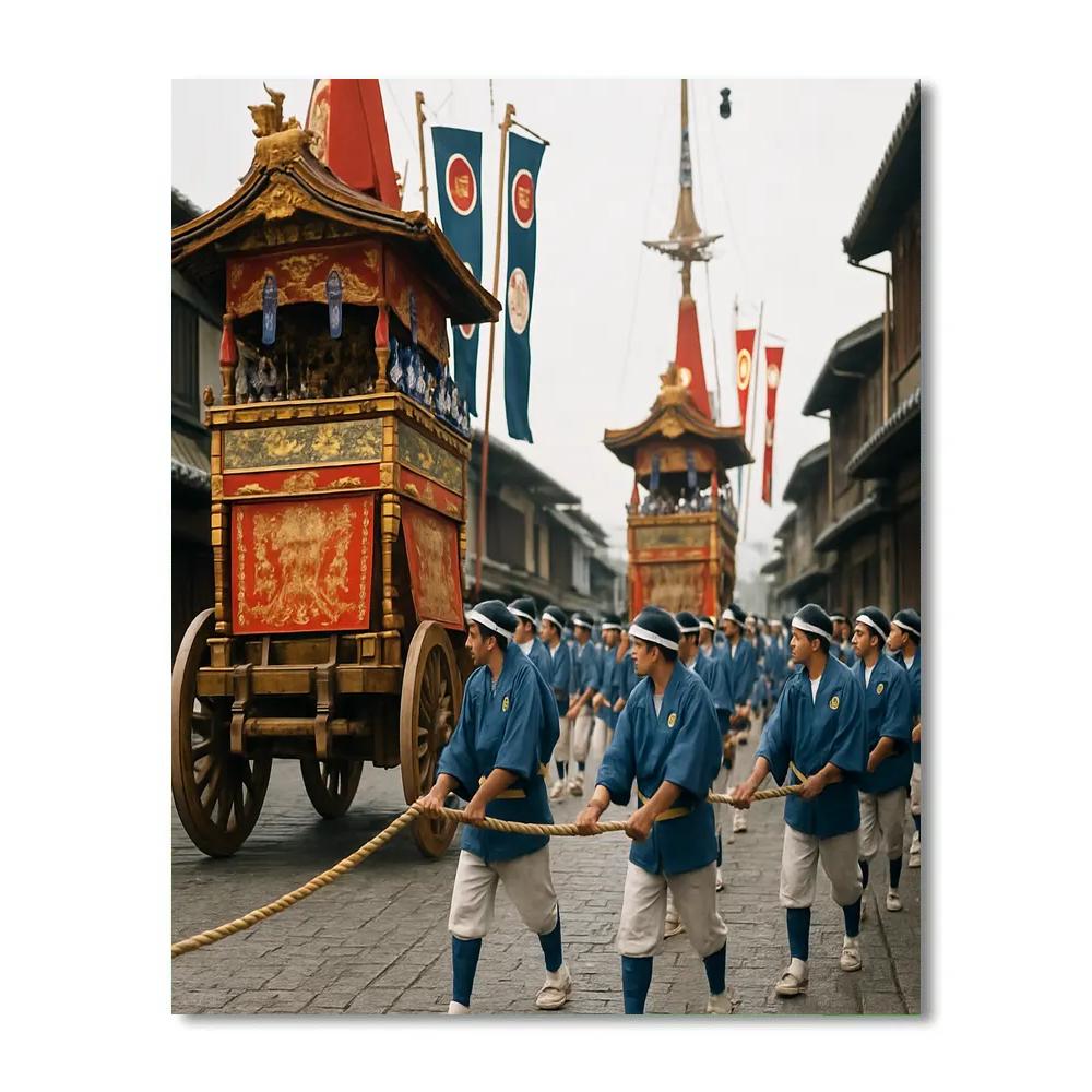 Gion Matsuri Procession Through Kyoto DIY paint by numbers