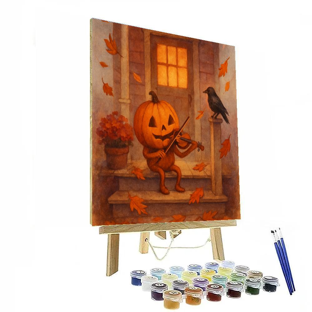 Porch Pumpkin Serenade DIY paint by numbers