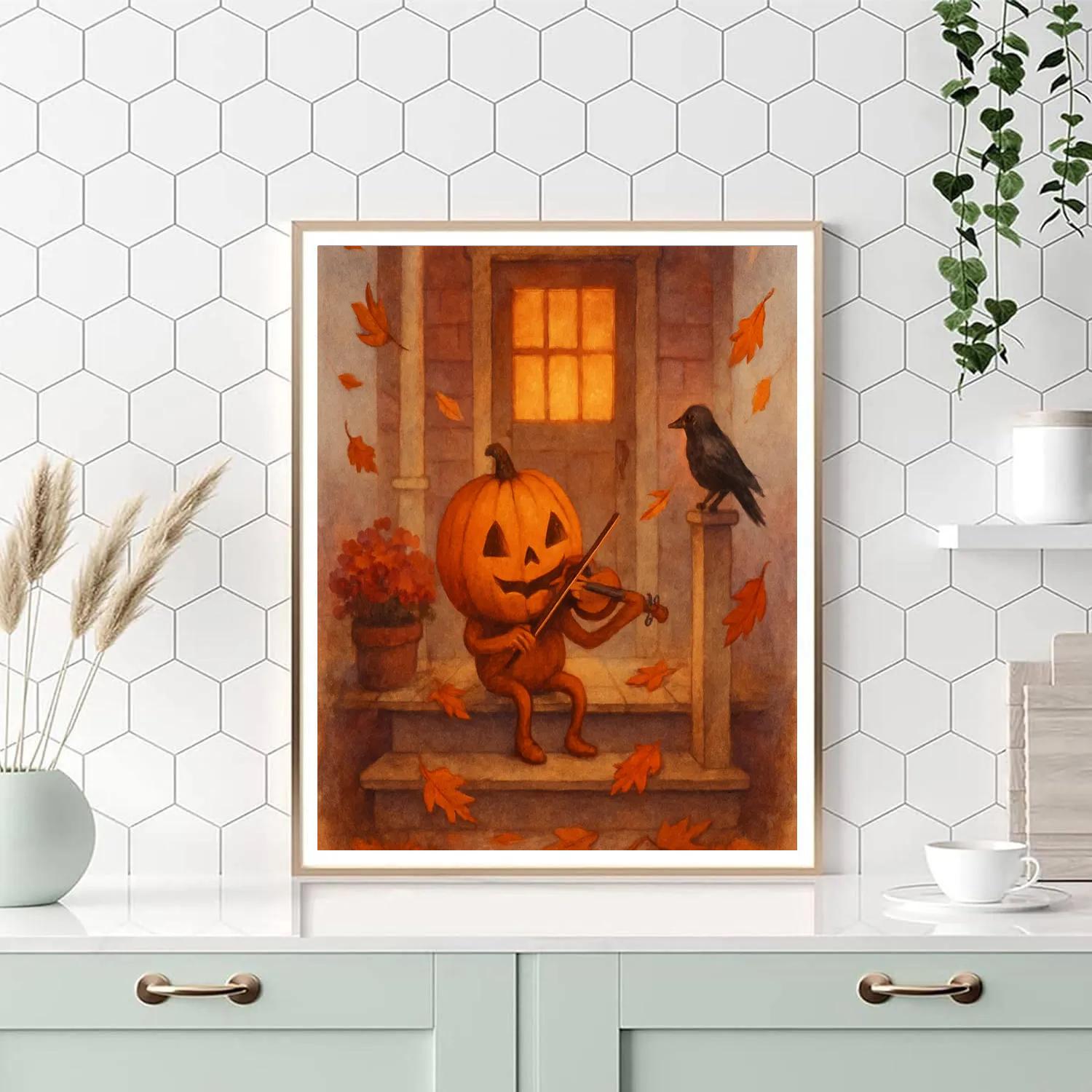 Porch Pumpkin Serenade DIY paint by numbers