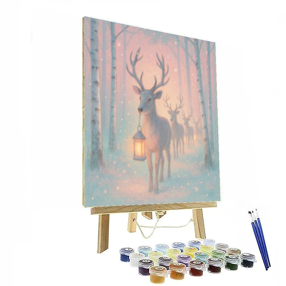 Reindeer Lantern Procession Number painting