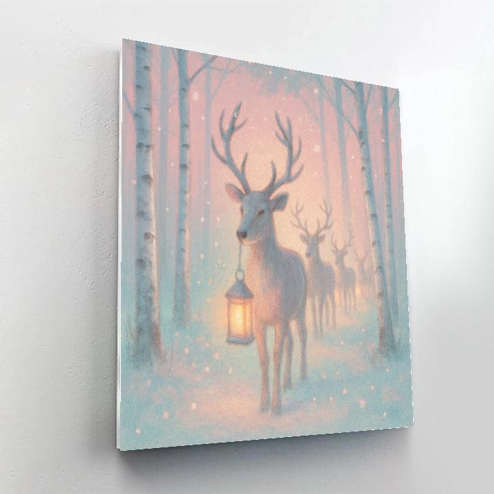 Reindeer Lantern Procession Number painting