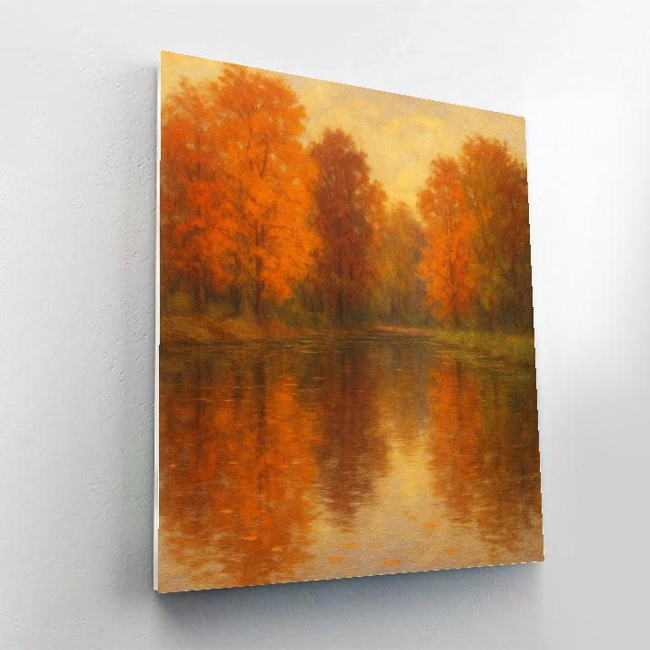 Autumn Reflections In Rustic Lake painting number kit
