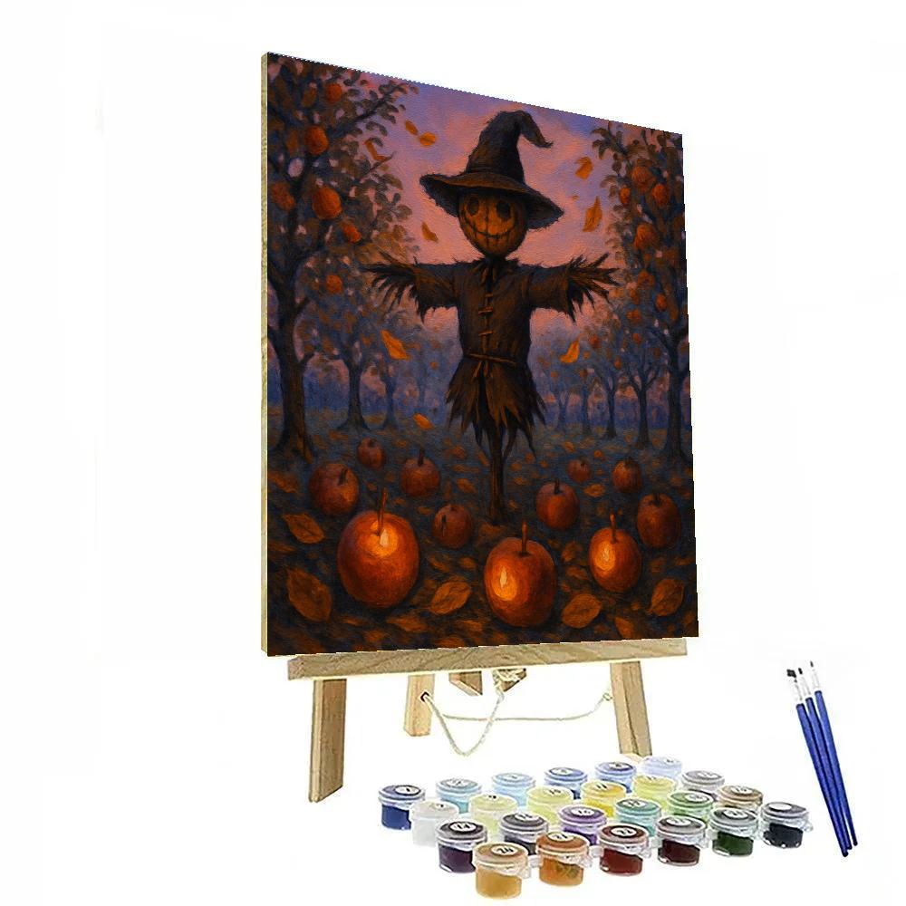 Scarecrow At Dusk Orchard Numbered painting kits