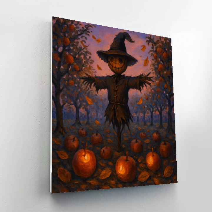 Scarecrow At Dusk Orchard Numbered painting kits