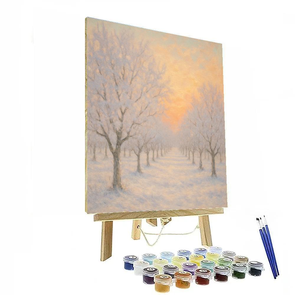 Sunrise Over Snowbound Orchard Numbered painting kits