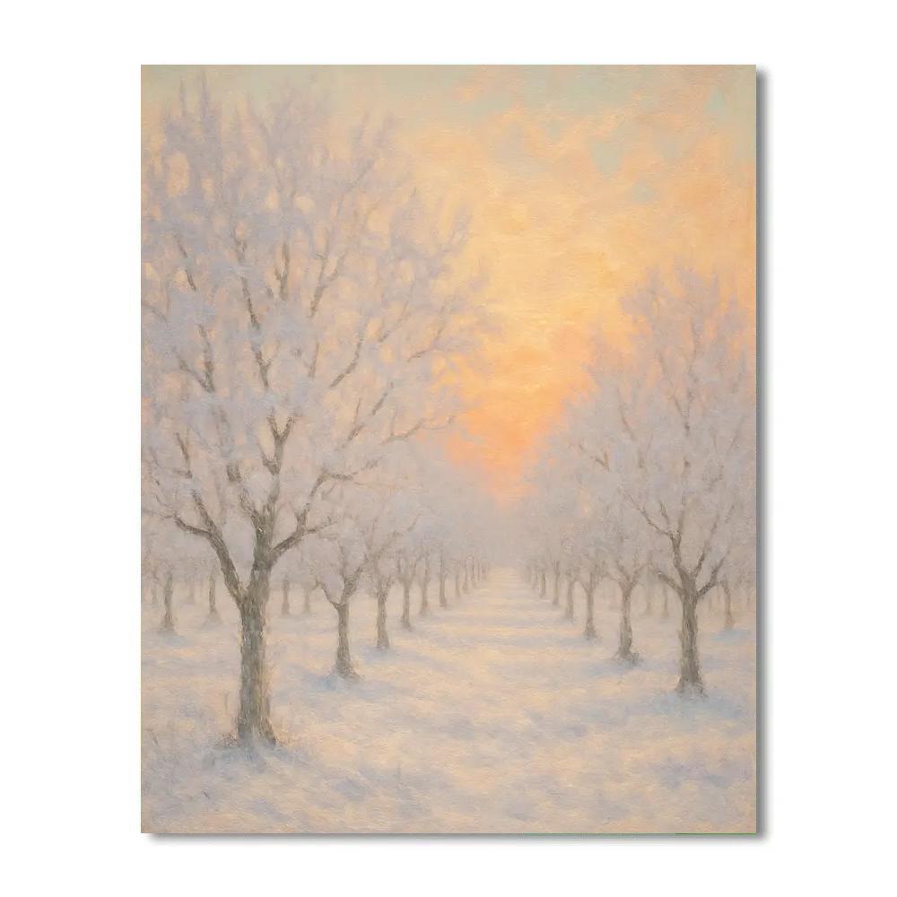 Sunrise Over Snowbound Orchard Numbered painting kits