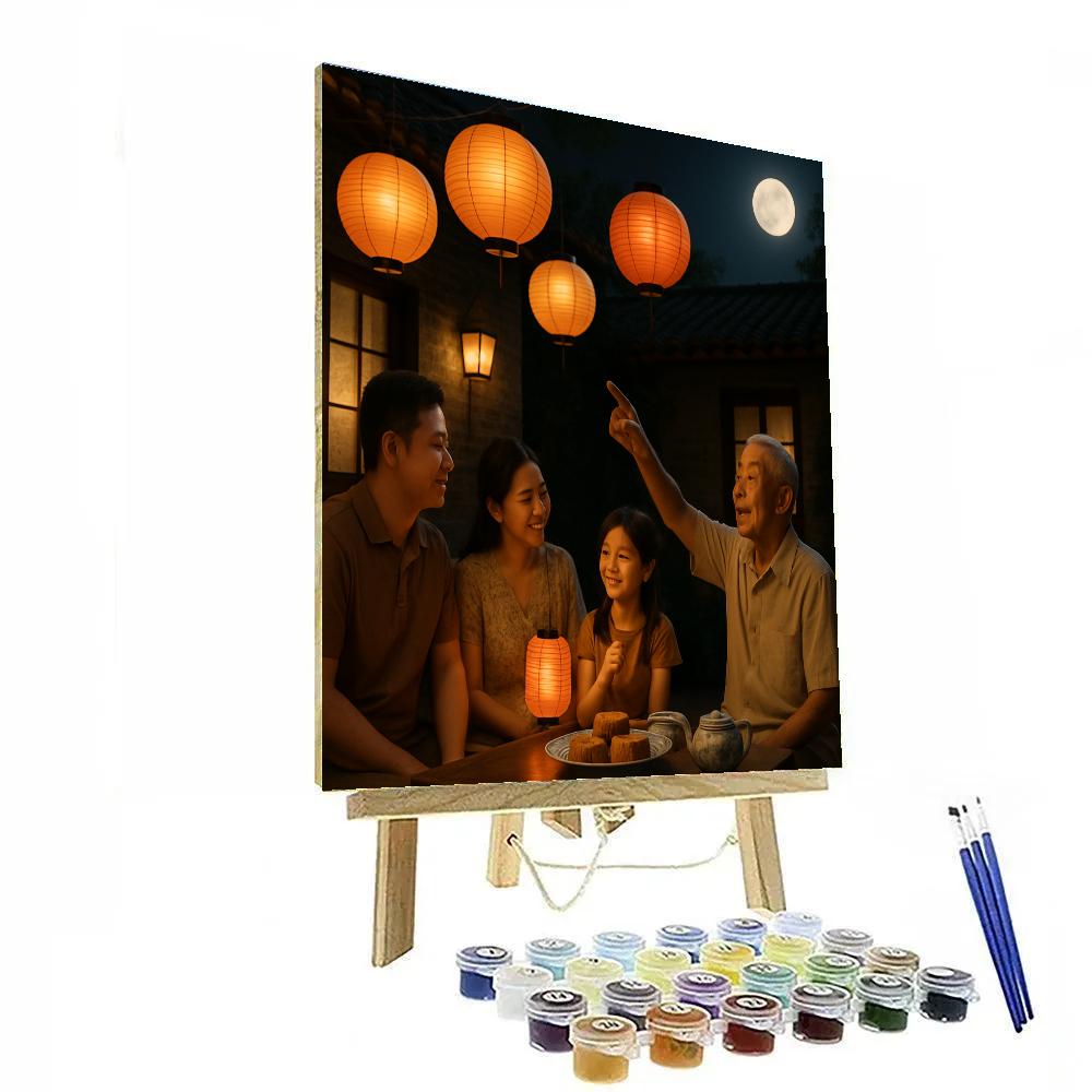 Mid Autumn Moon Festival Courtyard Gathering paint by color
