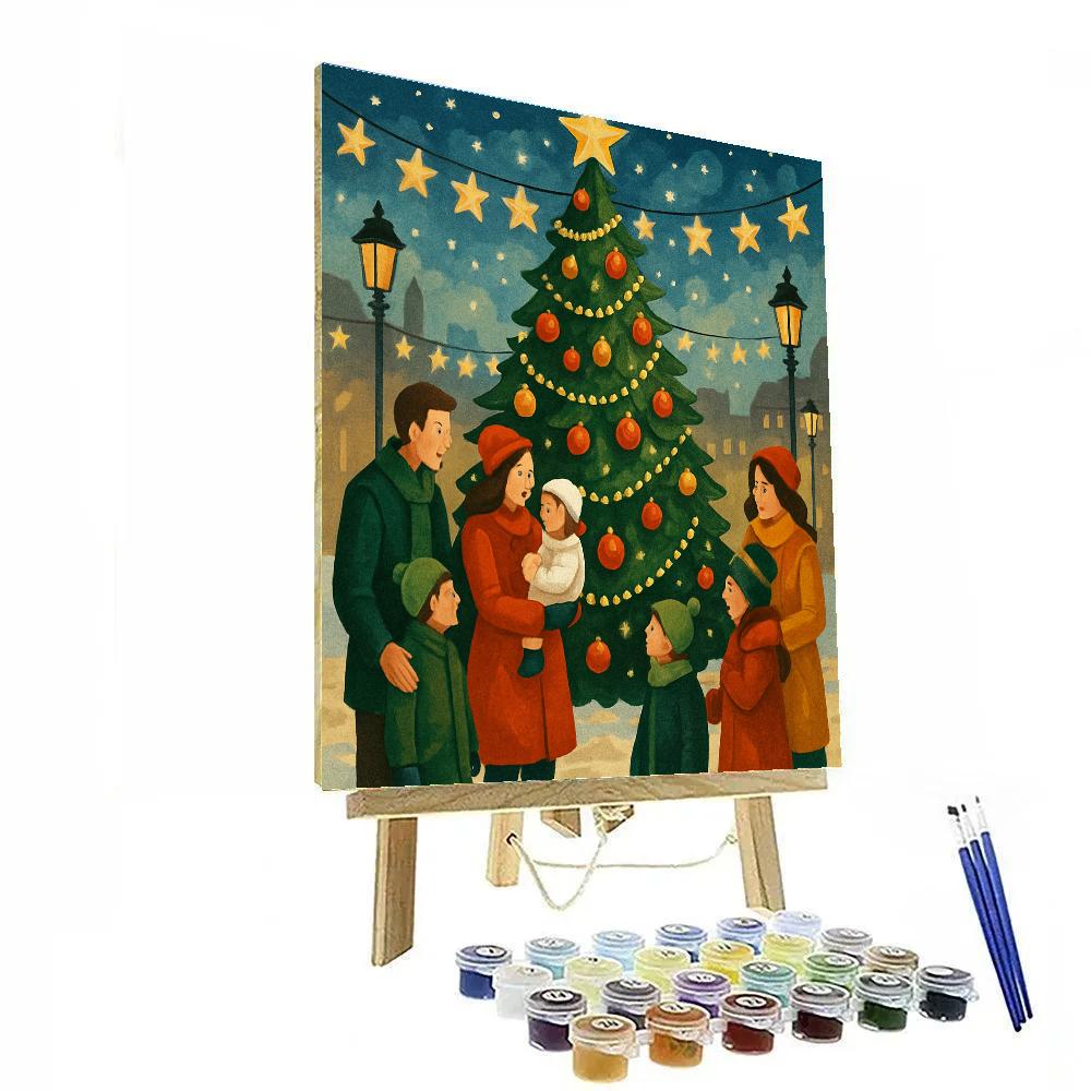Stars Over The Holiday Square Paint by numbers art