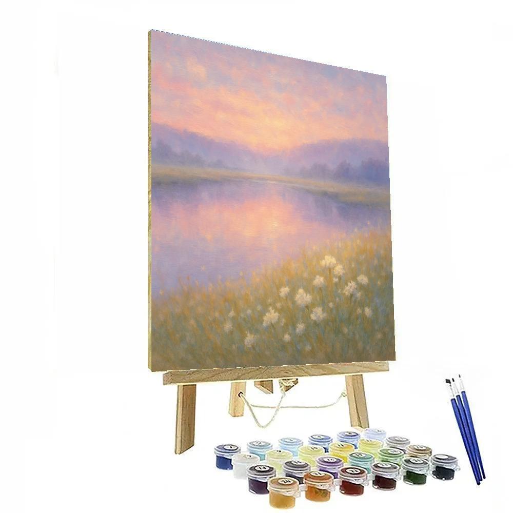 Peaceful Dawn At Meadow Lake Numbered painting kits
