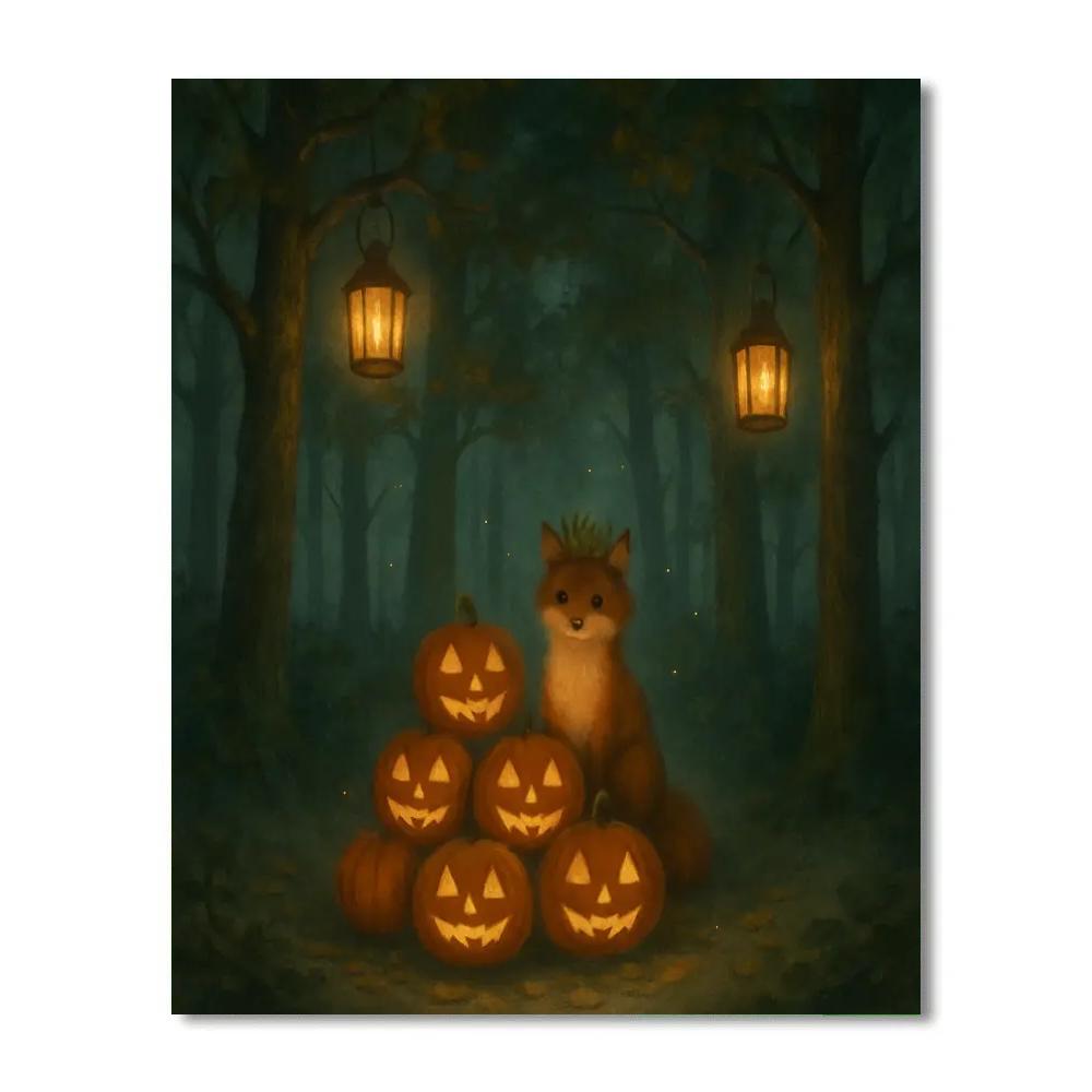 Lanterns In The Enchanted Thicket Number painting