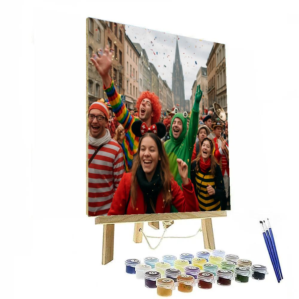 Cologne Karneval Street Revelry paint by color