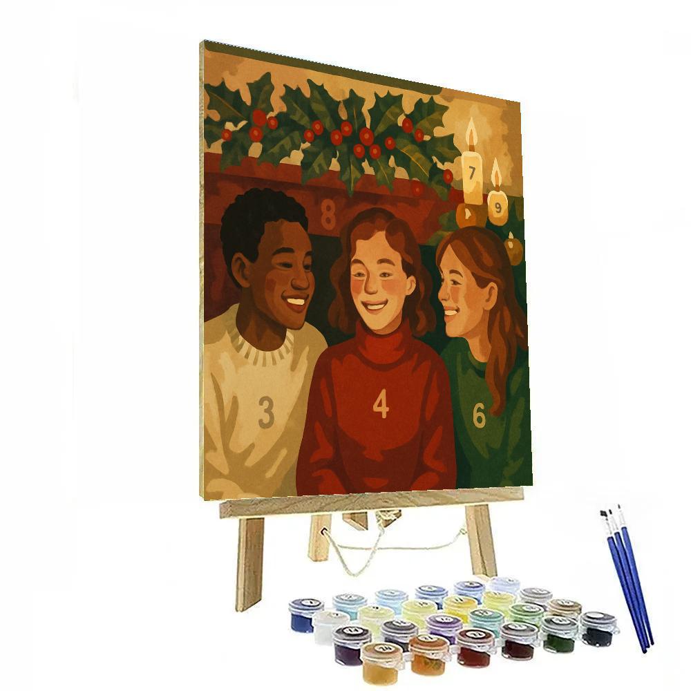 Mantle Of Holly Friends paint by numbers