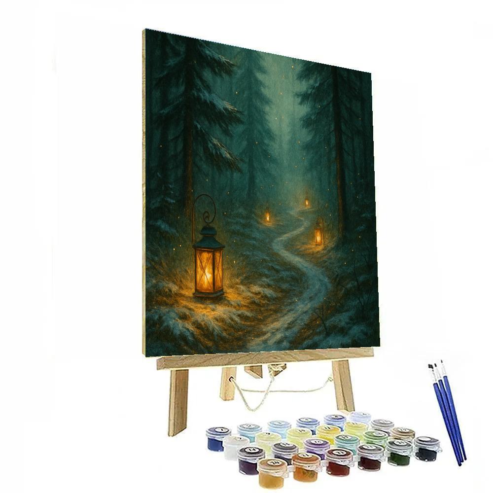 Lanterned Forest Path Hoodie Number painting
