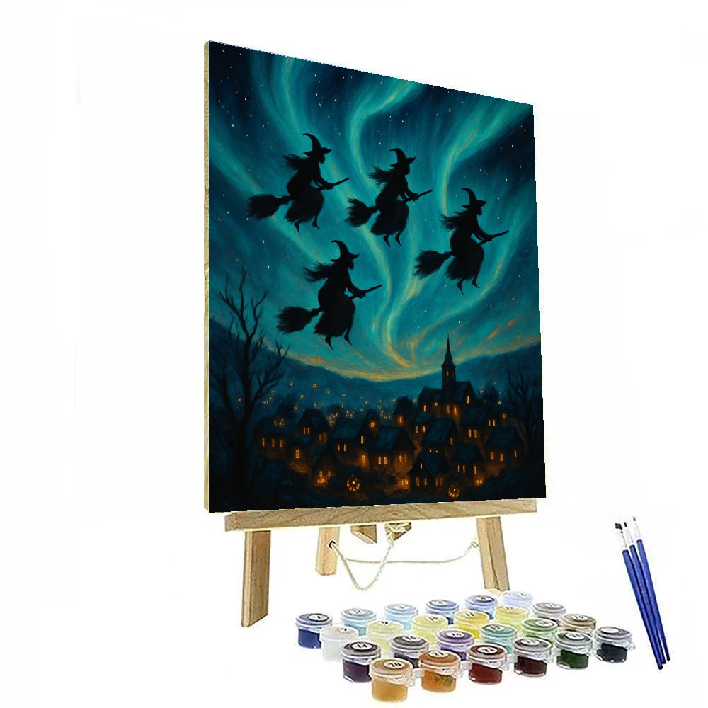 Witches Crossing The Aurora Number painting