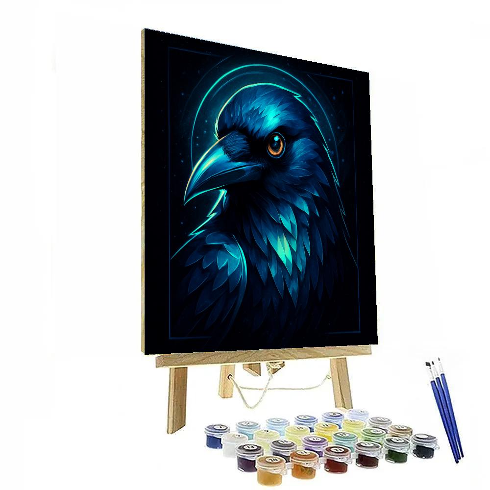Cosmic Raven Vortex paint by numbers