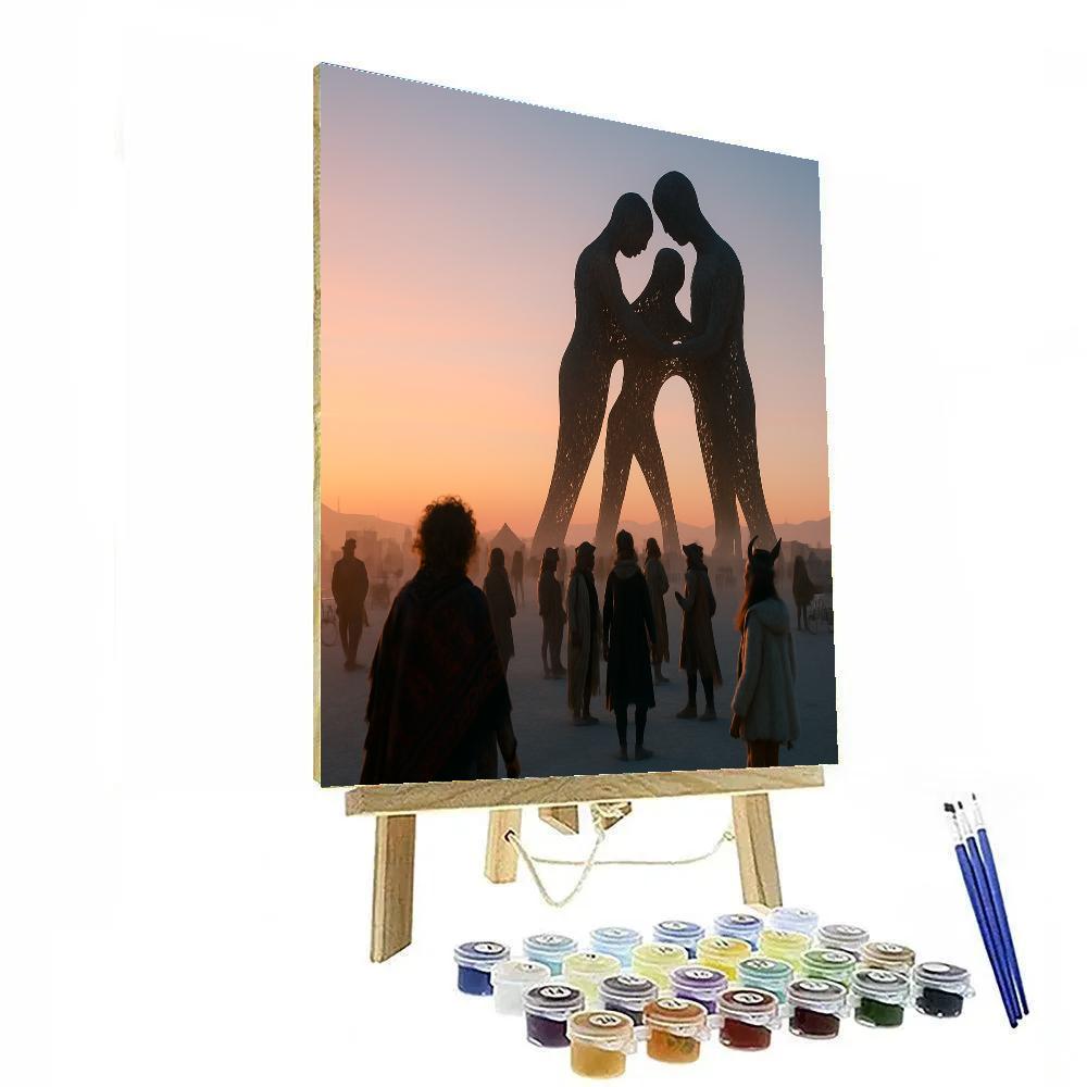 Burning Man Playa Sunrise Installation Number painting