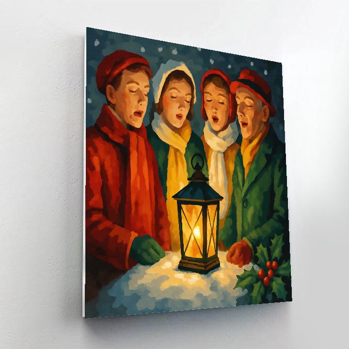 Snow Lantern Quartet Painting by numbers kit