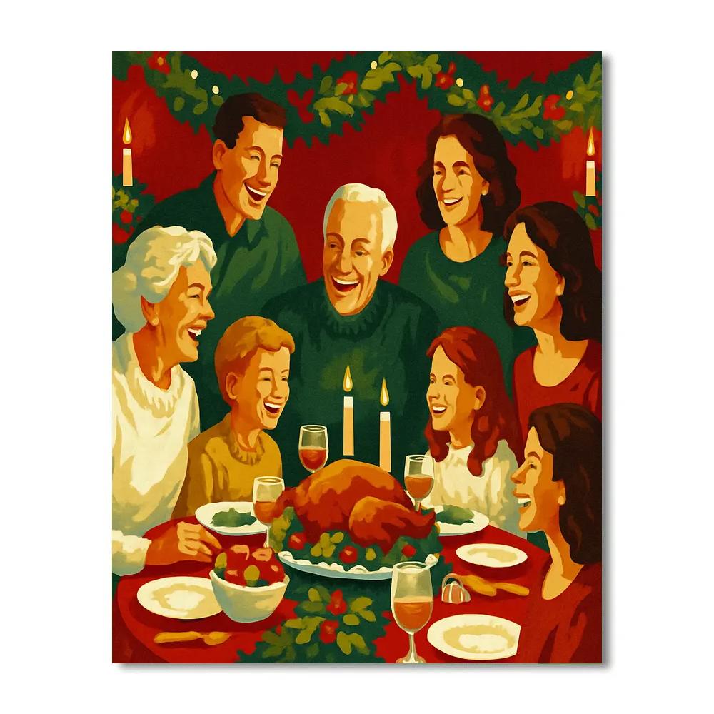 Ribboned Table Reunion Paint by numbers art
