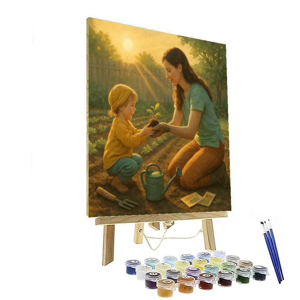 Gardening Together At Sunrise paint by number