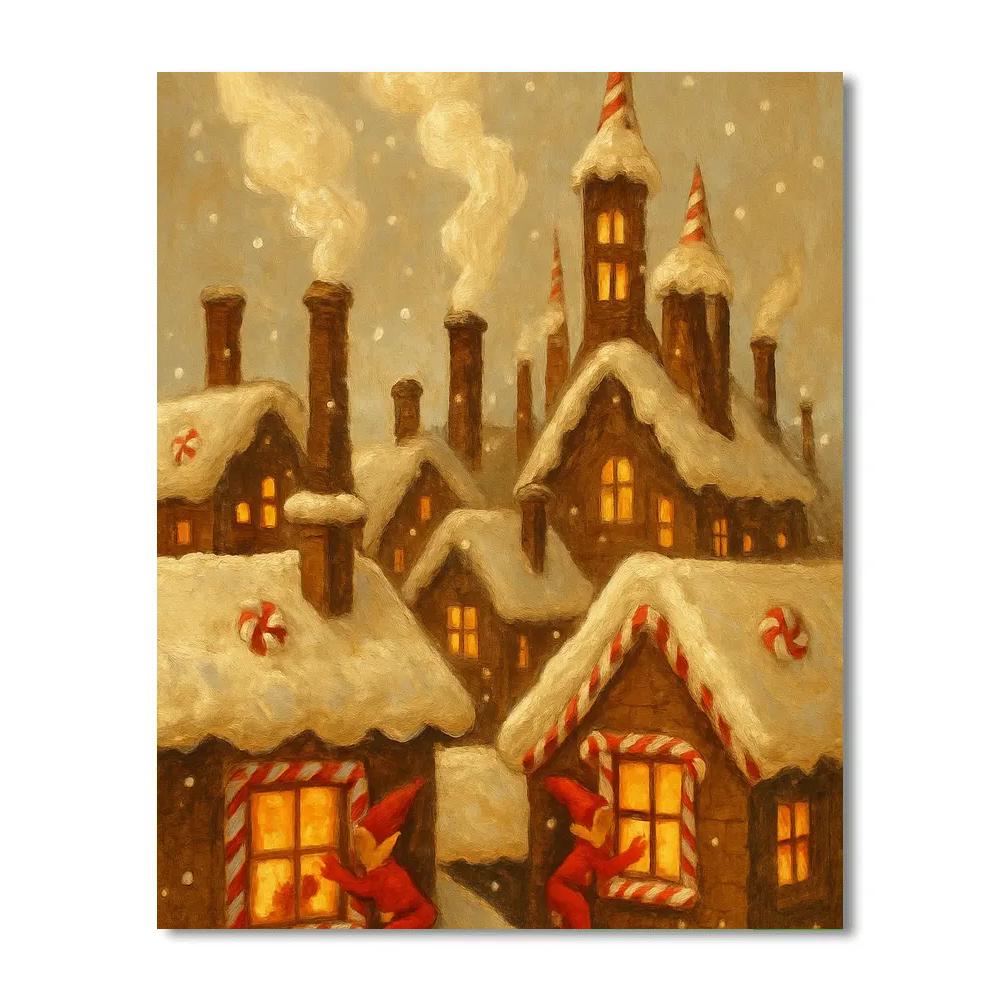 Chocolate Factory Holiday Night Paint by numbers kits
