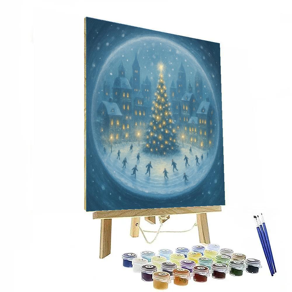 Snow Globe Cityscape Painting by numbers kit