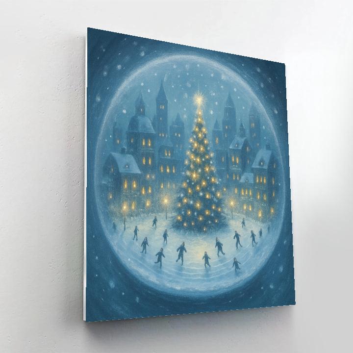 Snow Globe Cityscape Painting by numbers kit