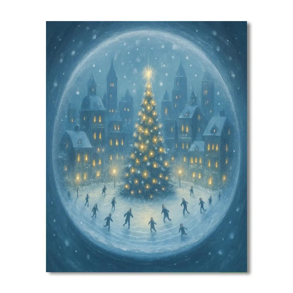 Snow Globe Cityscape Painting by numbers kit