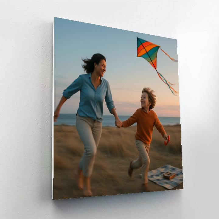 Teaching To Fly A Kite At Dusk Painting by numbers kit