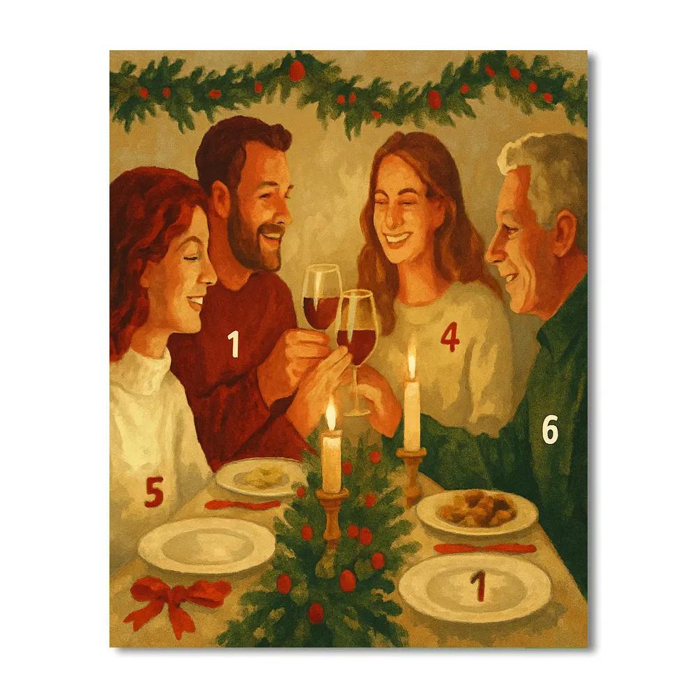 Midwinter Feast Circle Paint by numbers art