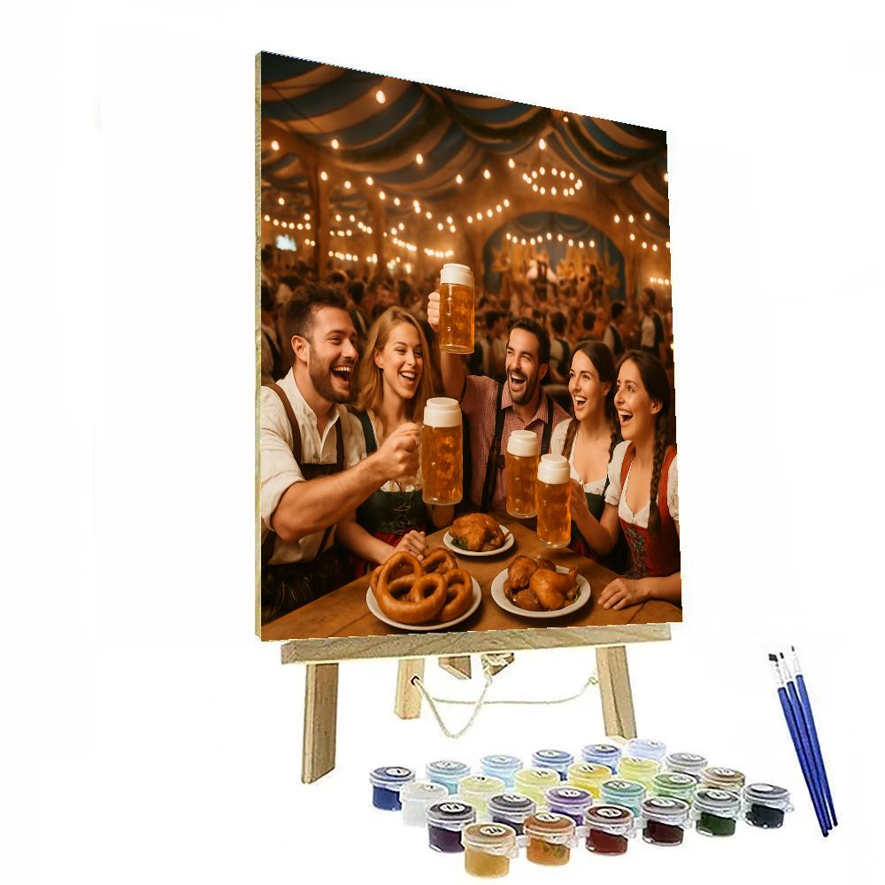 Oktoberfest Bavarian Beer Tent Gathering Painting by numbers kit