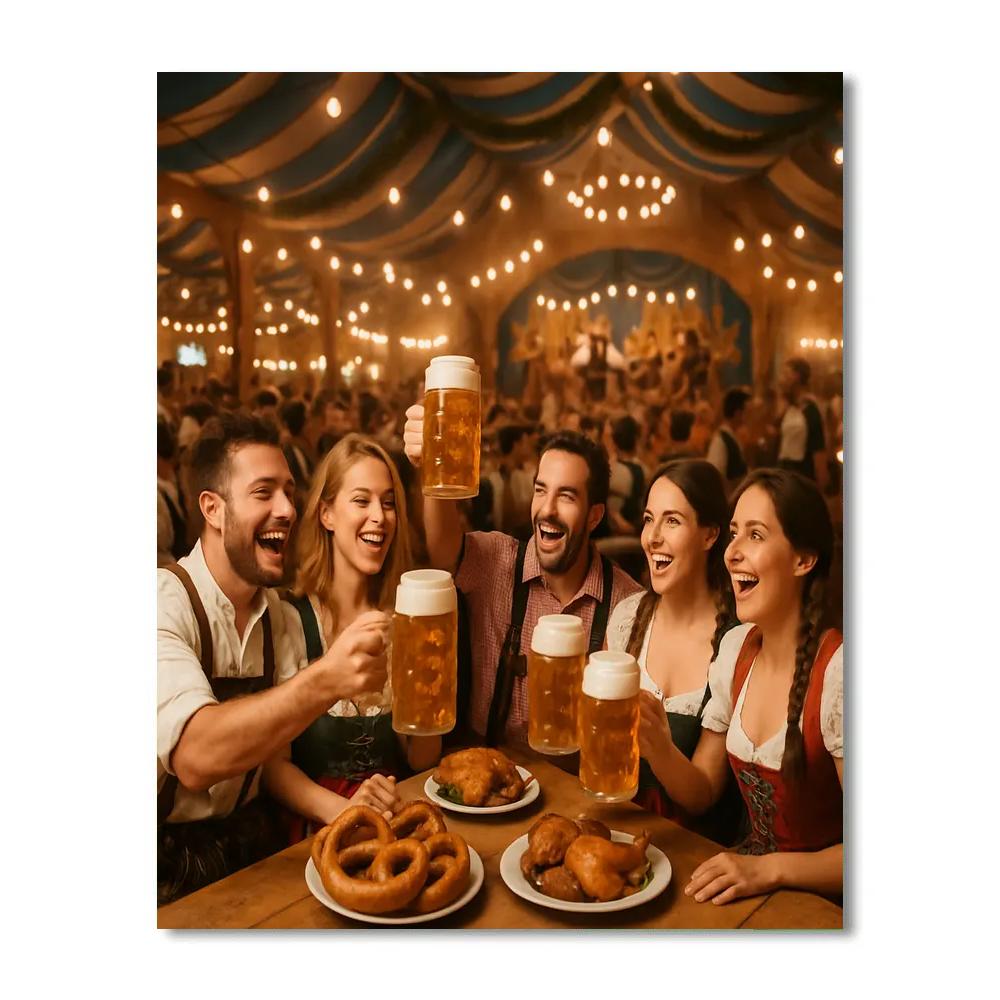 Oktoberfest Bavarian Beer Tent Gathering Painting by numbers kit