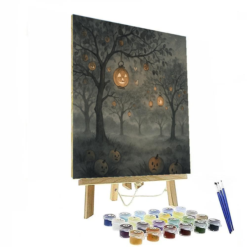 Midnight Orchard Lanterns Paint by numbers art