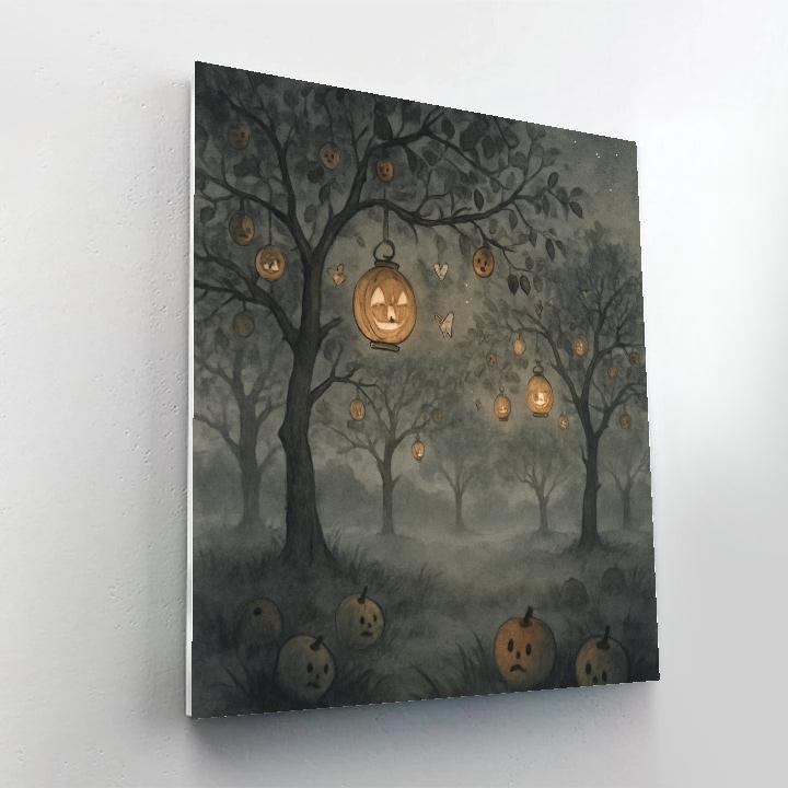 Midnight Orchard Lanterns Paint by numbers art
