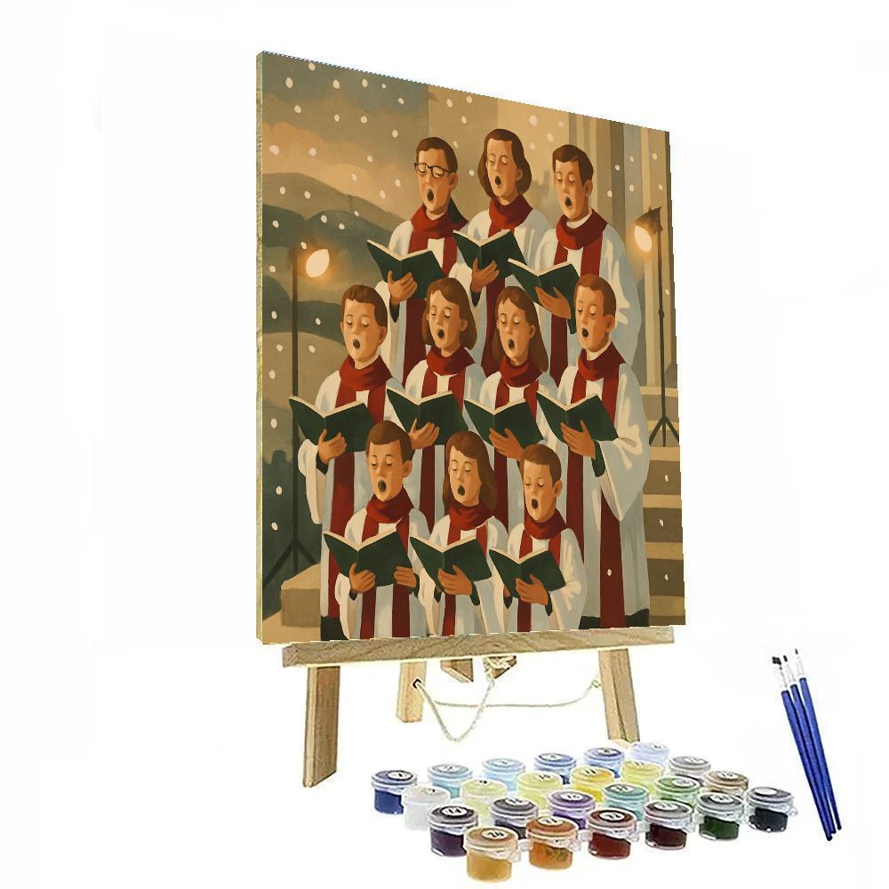 Snowy Choir Steps Number painting