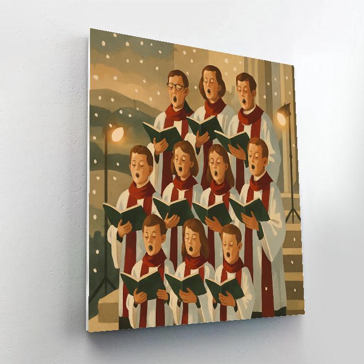 Snowy Choir Steps Number painting