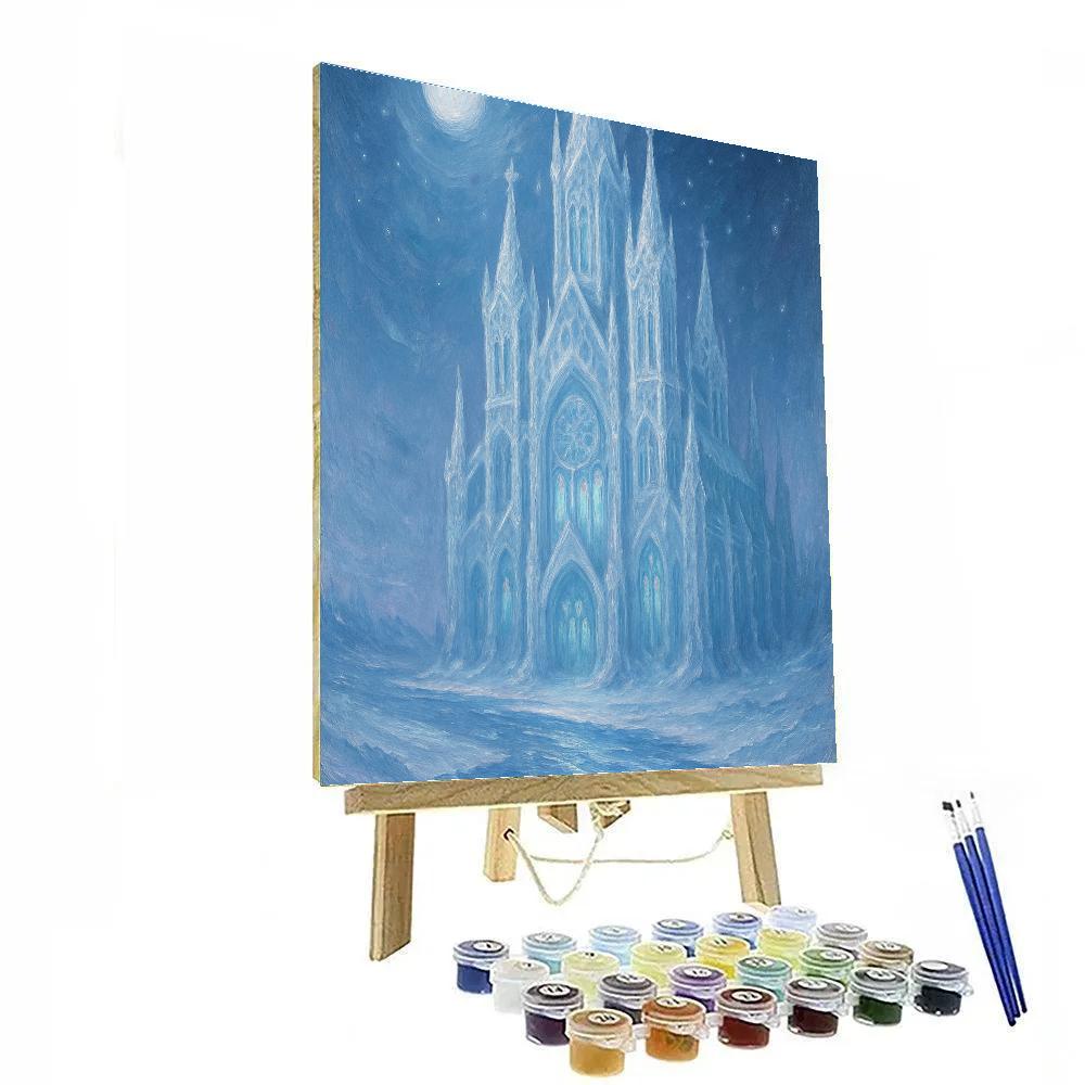Moonlit Ice Cathedral Number painting