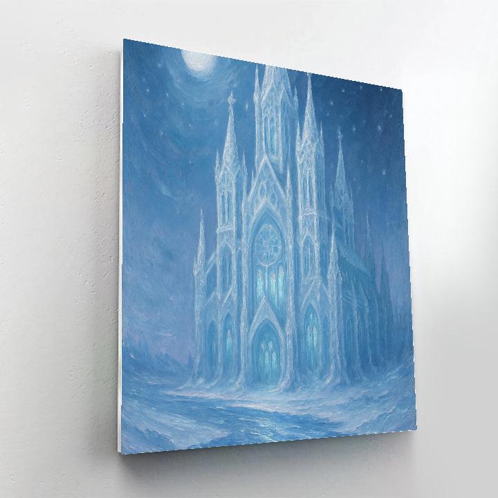 Moonlit Ice Cathedral Number painting