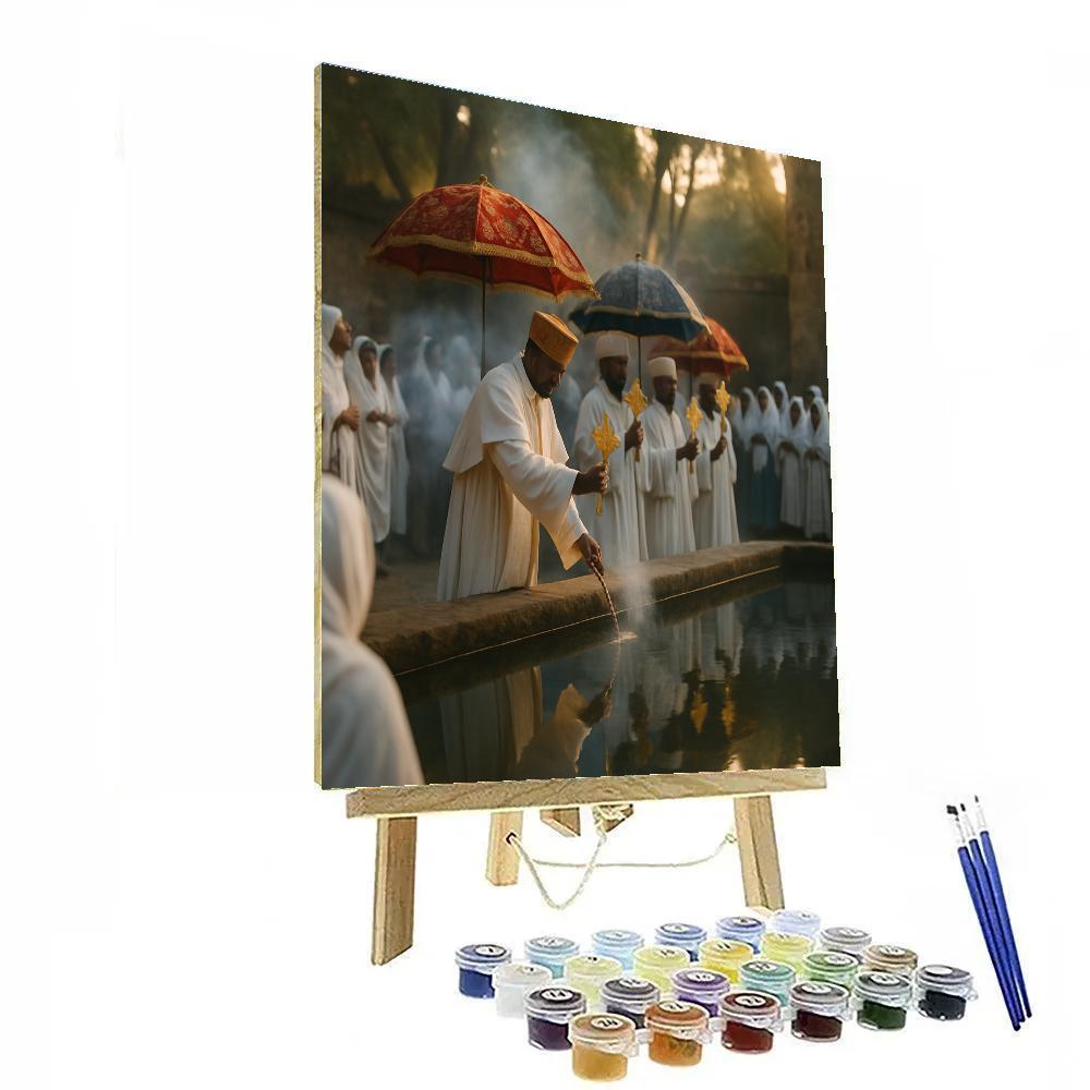 Heritage Timkat Water Blessing In Gondar painting number kit