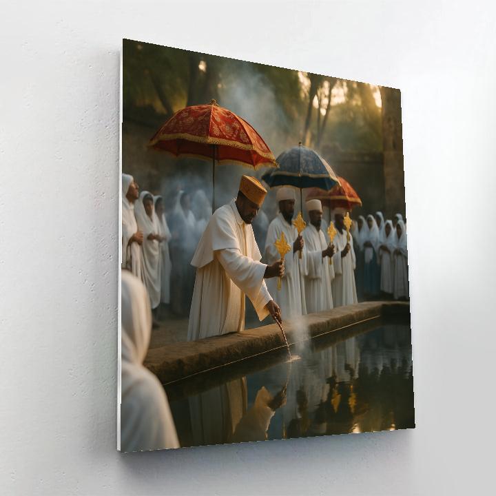Heritage Timkat Water Blessing In Gondar painting number kit