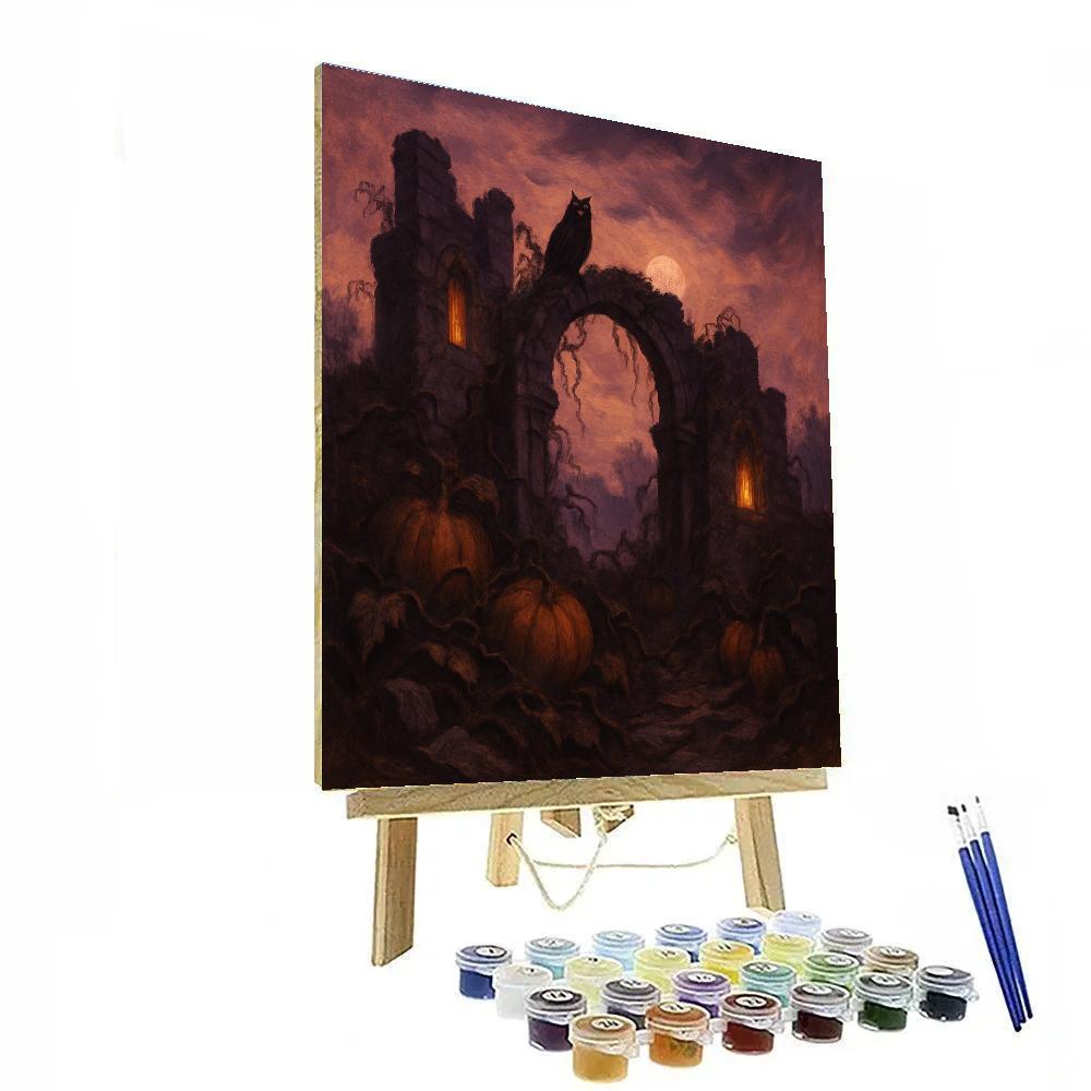 Autumn Twilight Ruins Painting by numbers kit