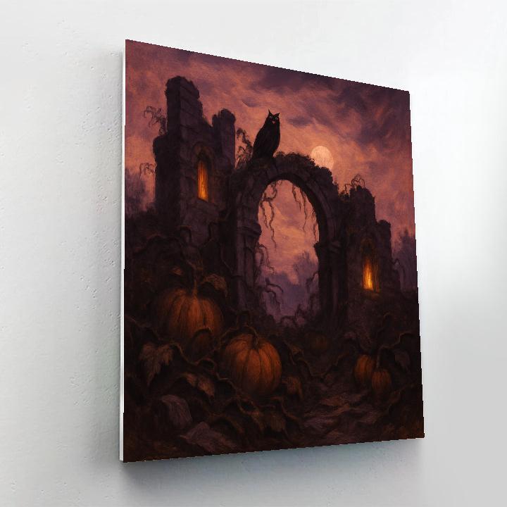 Autumn Twilight Ruins Painting by numbers kit