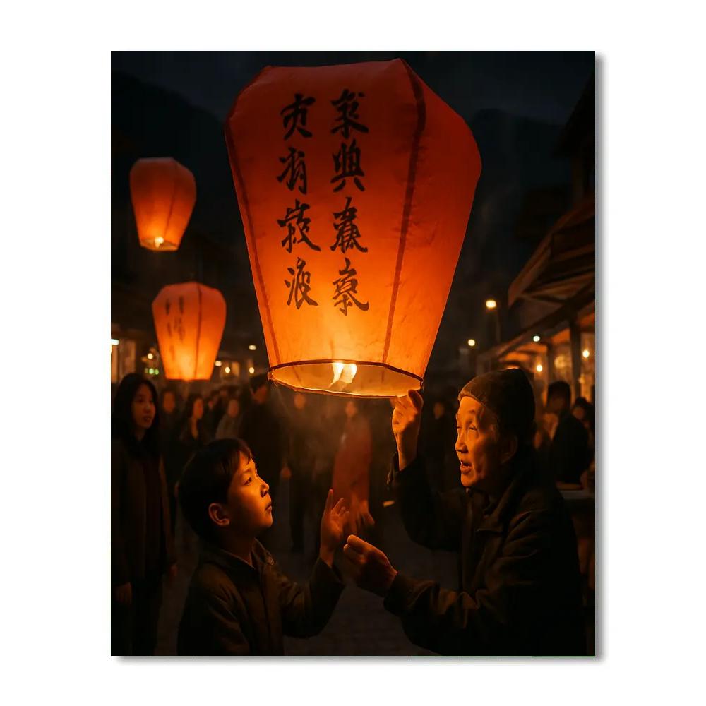 Pingxi Sky Lantern Heritage Release Number painting