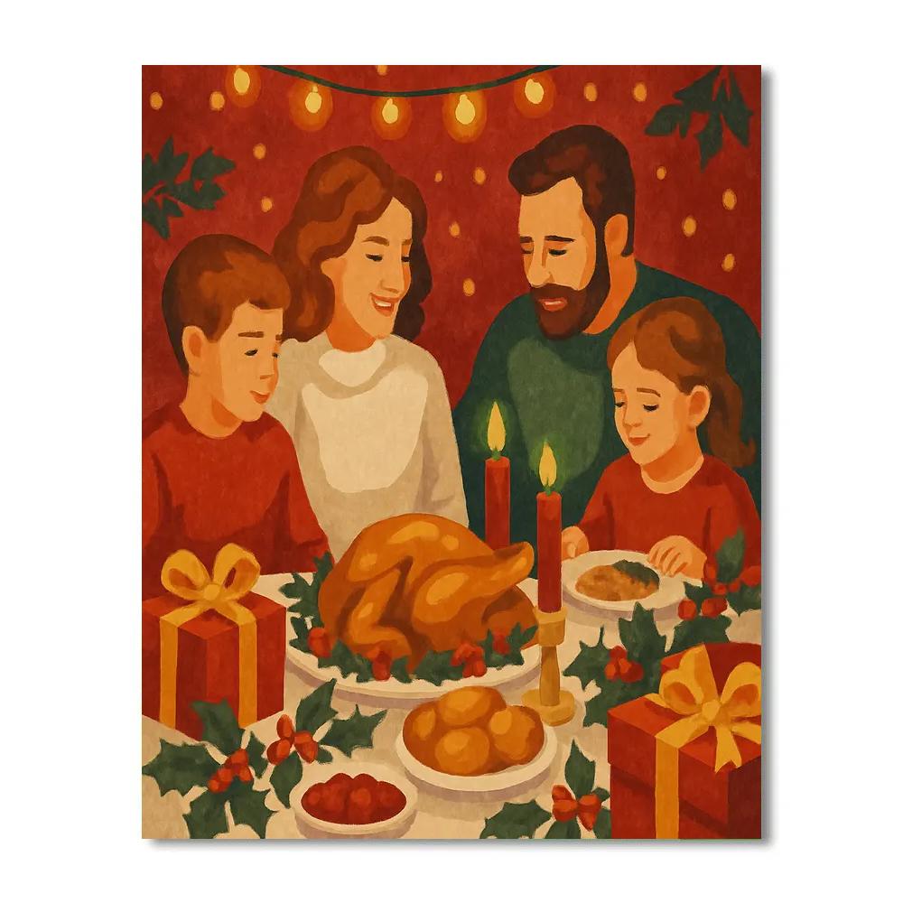 Ribboned Joy Feast paint by number