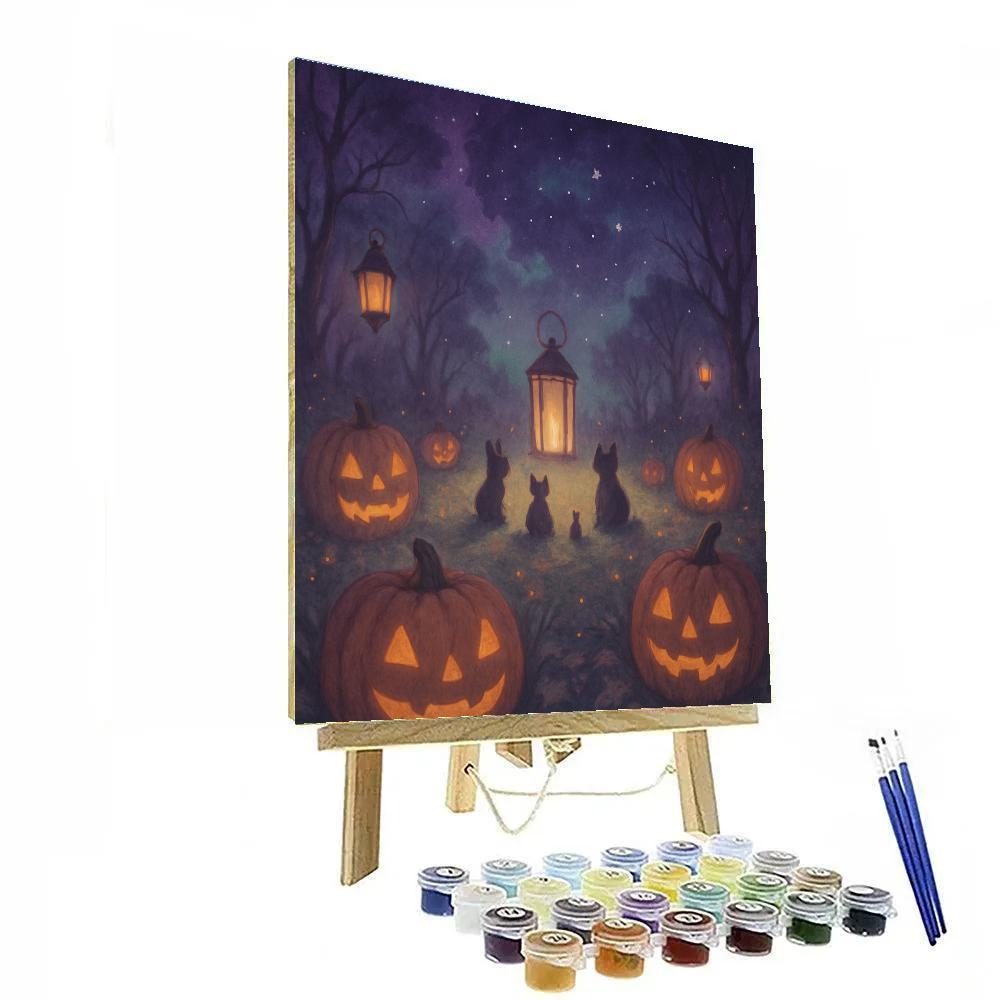 Velvet Night Pumpkin Court DIY paint by numbers