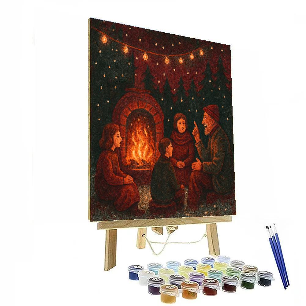Fireside Storytelling Circle Number painting