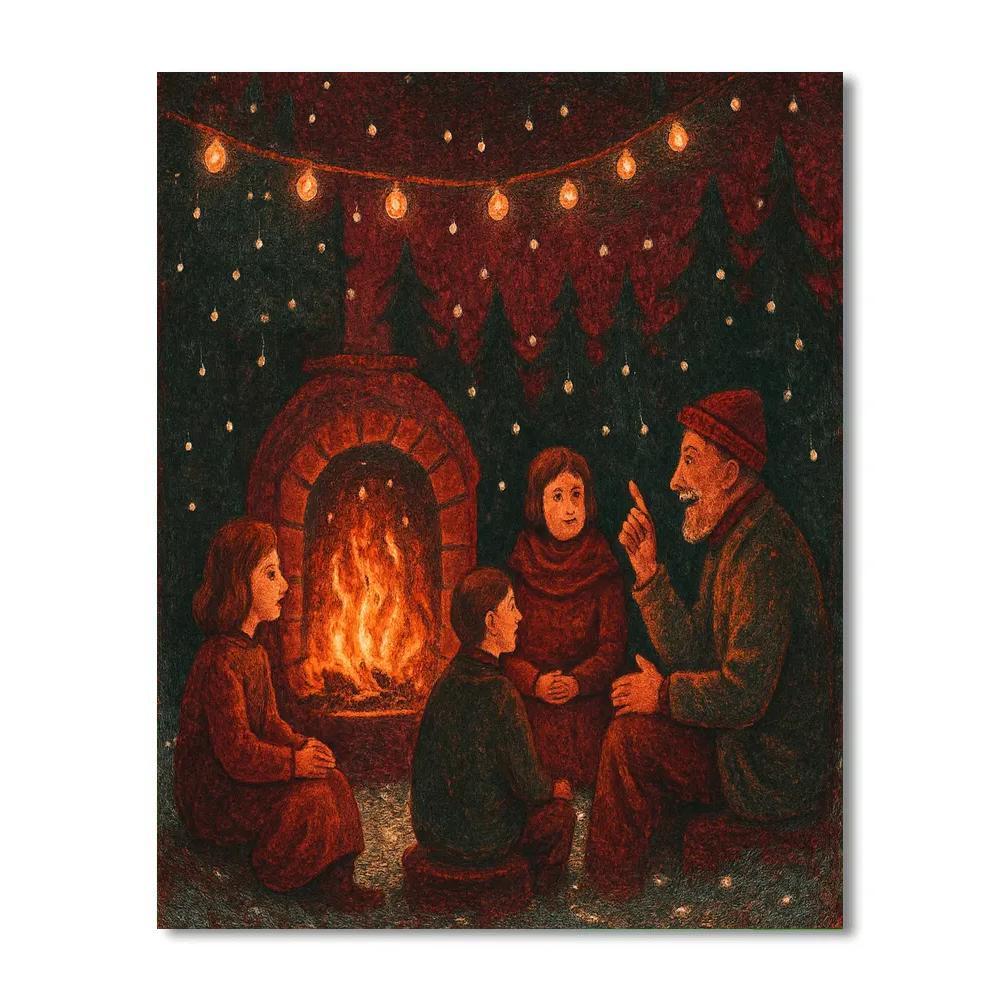 Fireside Storytelling Circle Number painting