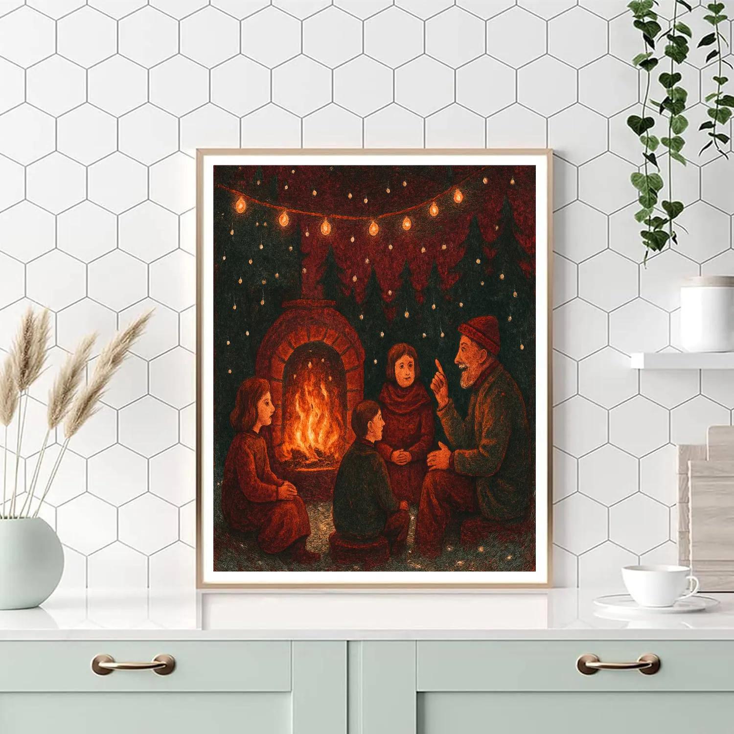 Fireside Storytelling Circle Number painting