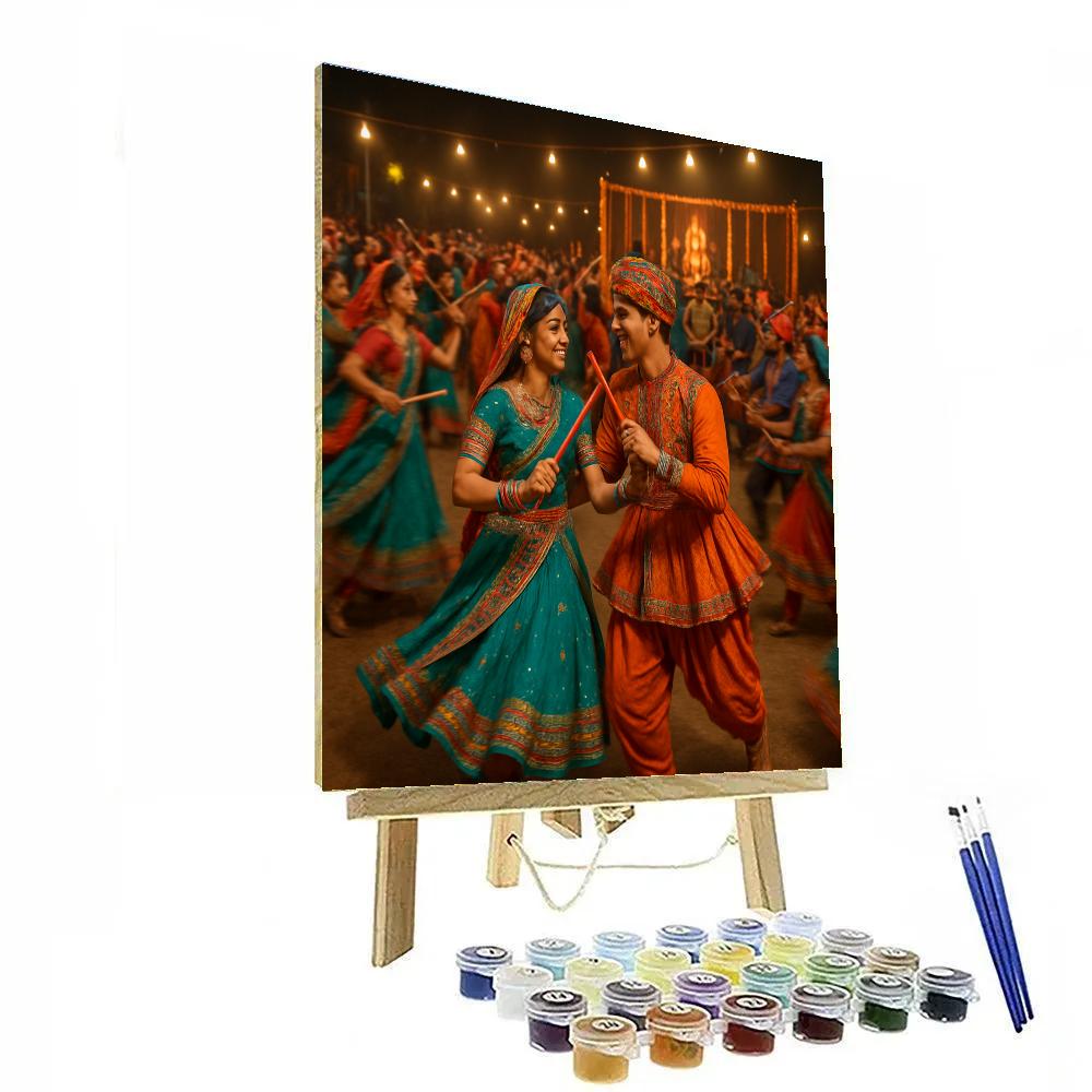 Heritage Rich Garba Night In Ahmedabad painting number kit
