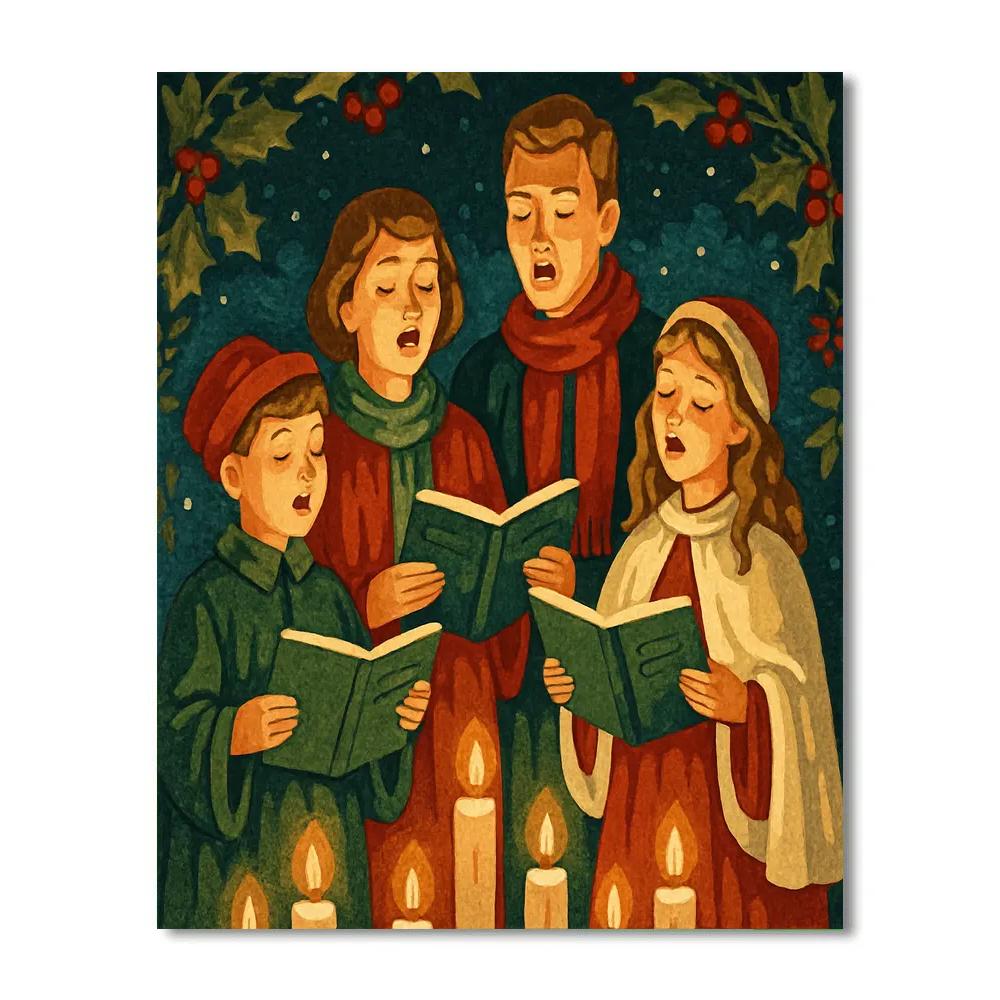 Candlelit Carol Glow Numbered painting kits