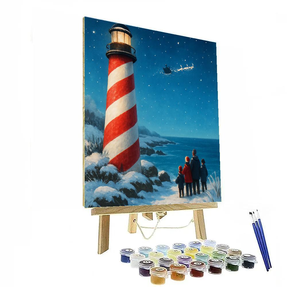 Peppermint Lighthouse Lookout DIY paint by numbers